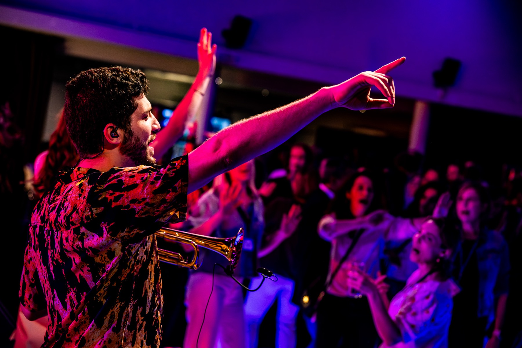 Noam Bargil performing live on trumpet